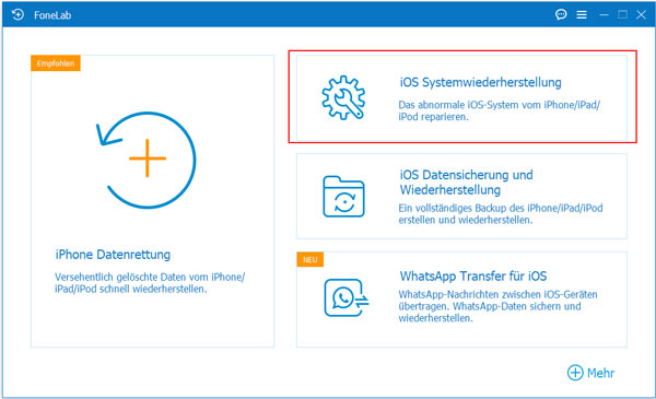 Den iOS-Systemwiederherstellungs-Module wählen