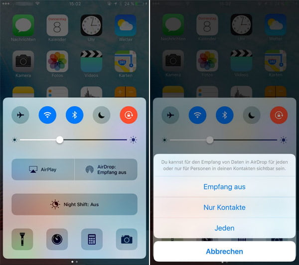 AirDrop auf iPhone aktivieren