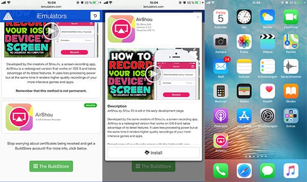 AirShou auf iPhone installieren