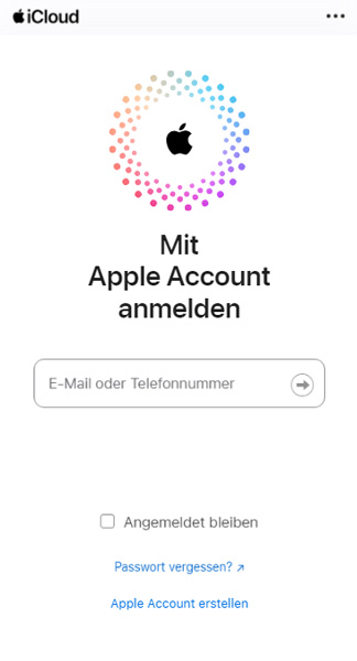 Apple ID anmelden