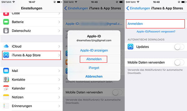 iphone 4 apple id abmelden