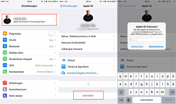 Apple-ID auf iPhone ändern (iOS 10.3)