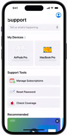 Apple-ID Passwort zurücksetzen mit Apple Support App