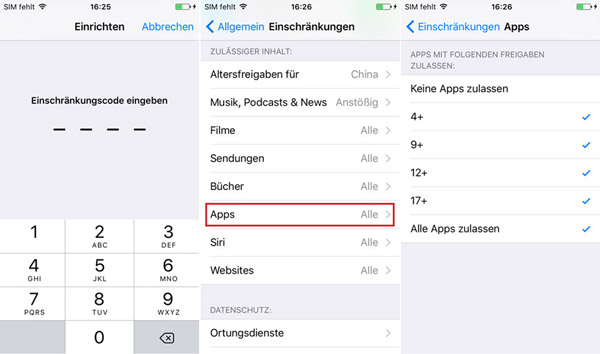 Apps in Einstellungen verstecken