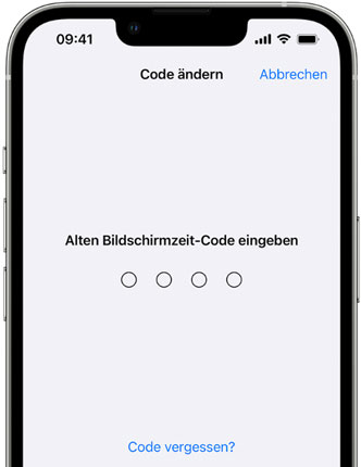 iPhone Bildschirmzeit-Code zurücksetzen in den Einstellungen