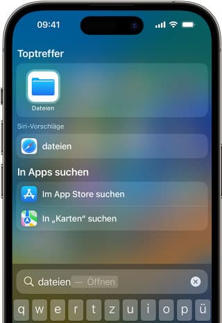 iPhone Dateien-Ordner öffnen