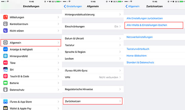 iPhone durch Einstellungen wiederherstellen