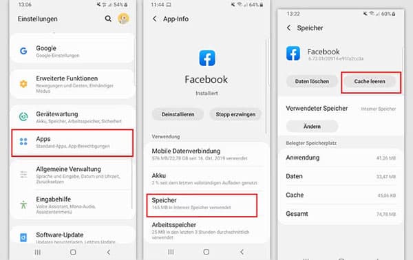 Facebook-Cache auf Android leeren