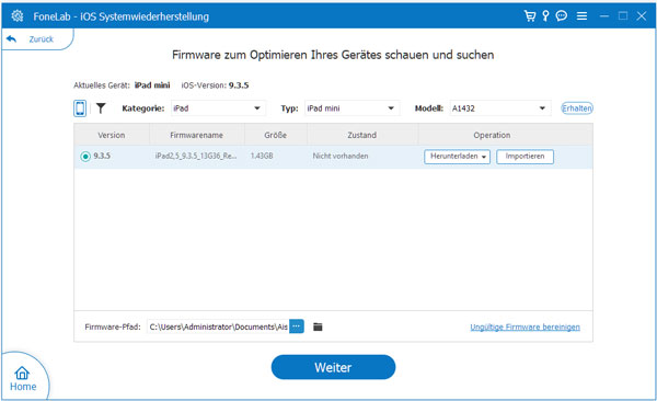 Firmware suchen