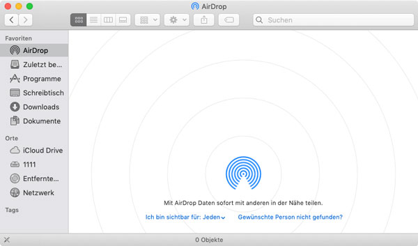 iPhone mit Mac verbinden durch AirDrop