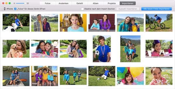 Fotos vom iPhone auf Mac importieren mit der Fotos-App