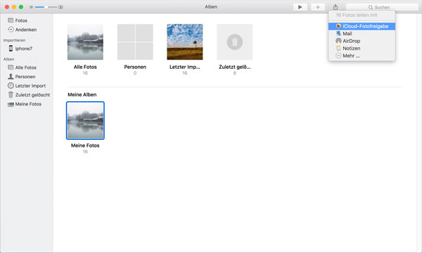 Fotos von Mac auf iPhone übertragen über iCloud