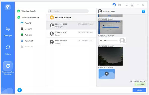 Google Drive-Backup-Daten auswählen