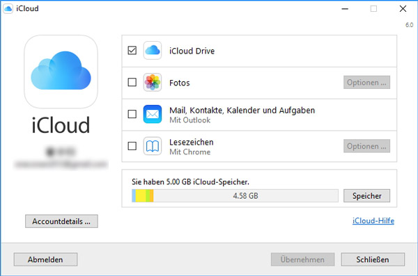 iCloud-Account auf PC löschen