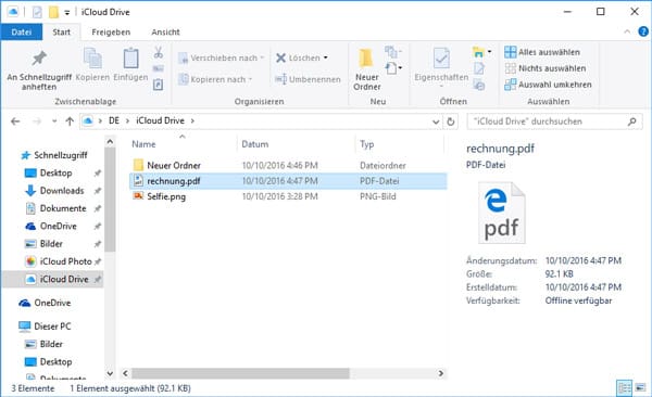 iCloud Drive auf Windows verwalten