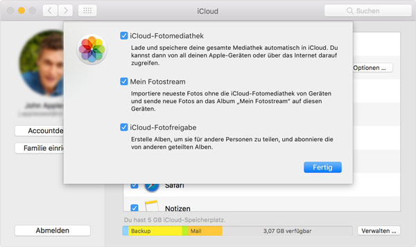 iCloud-Fotomediathek auf dem Mac aktivieren