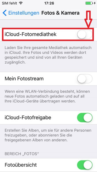 iCloud-Mediathek auf iOS-Geräten und Mac