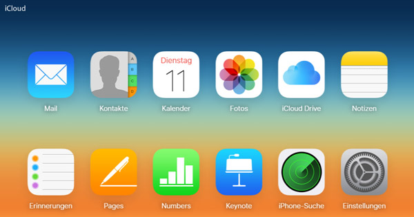 Kontakte bei iCloud auswählen