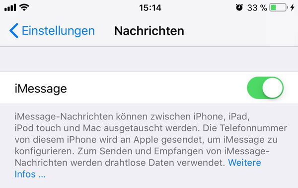 iMessage aktivieren