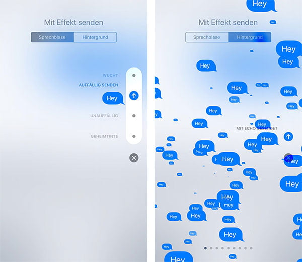 iMessage-Nachricht mit Effekt senden