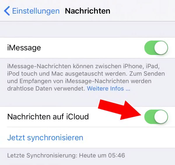 iMessage über iCloud synchronisieren