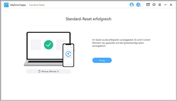 iOS Standard-Reset ist erfolgreich.