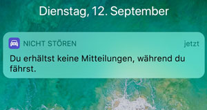 iOS 11 Fahrmodus