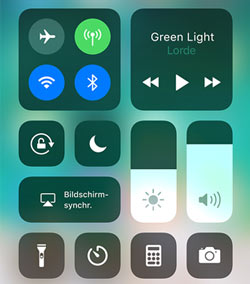 Kontrollzentrum unter iOS 11