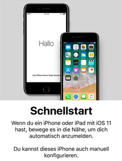 Schnellstart Funktion unter iOS 11