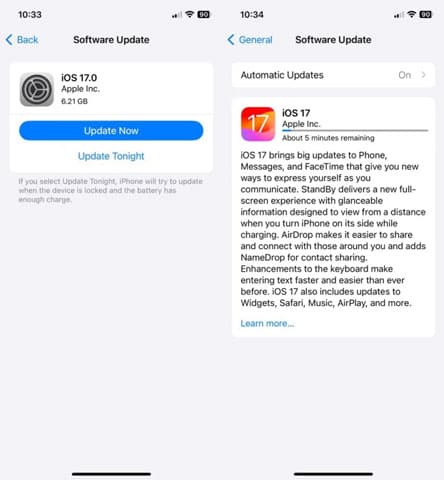 iOS 17 Update