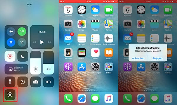 iPhone Bildschirmaufnahme starten