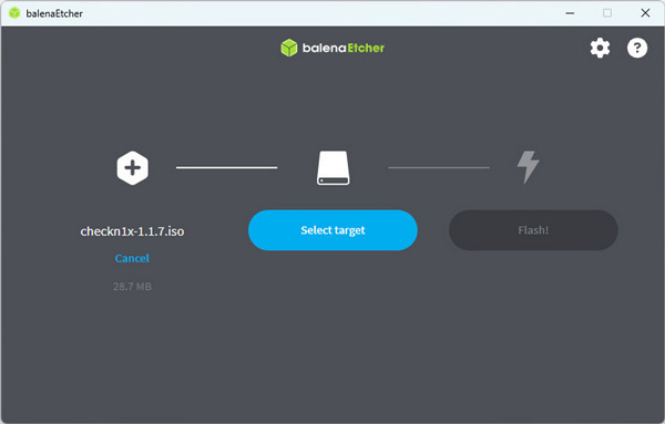 balanaEtcher iSO File wählen
