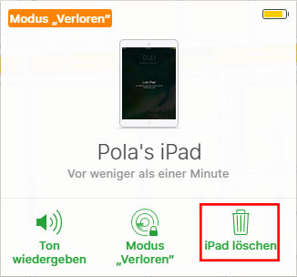 Mein iPad suchen - iPad löschen