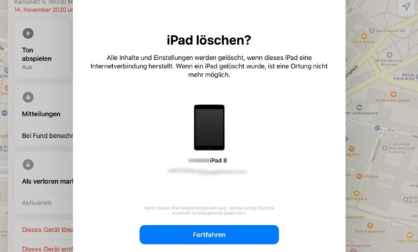 iPad löschen ohne Apple ID über iCloud