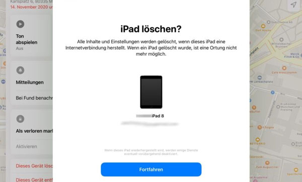 iPad löschen über iCloud