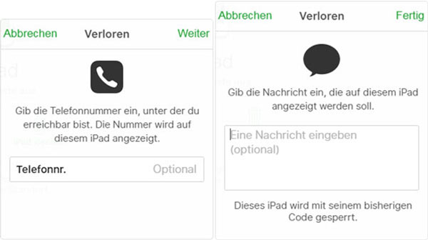 Mein iPad suchen - iPad Verloren-Modus aktivieren