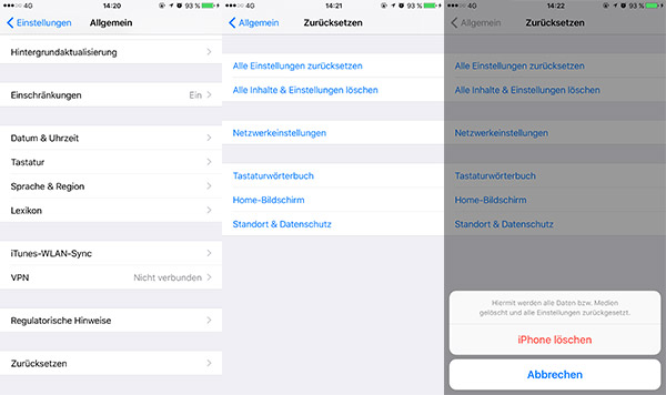 iPhone zurücksetzen