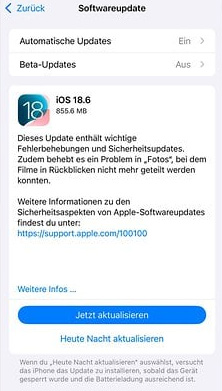iPhone auf iOS 18 aktualisieren