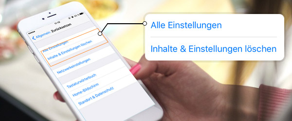 iPhone auf Werkseinstellungen zurücksetzen