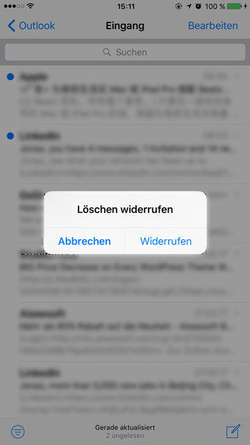 iPhone gelöschte Mail sofort wiederherstellen