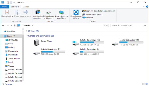 iPhone im Windows Explorer