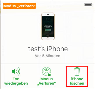 iPhone in iPhone-Suche löschen