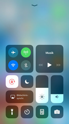 iPhone Kontrollzentrum öffnen