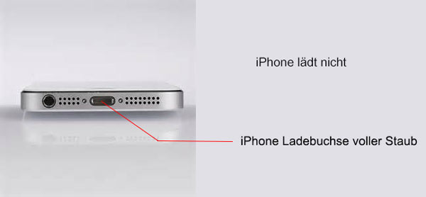 iPhone Ladebuchse voller Staub