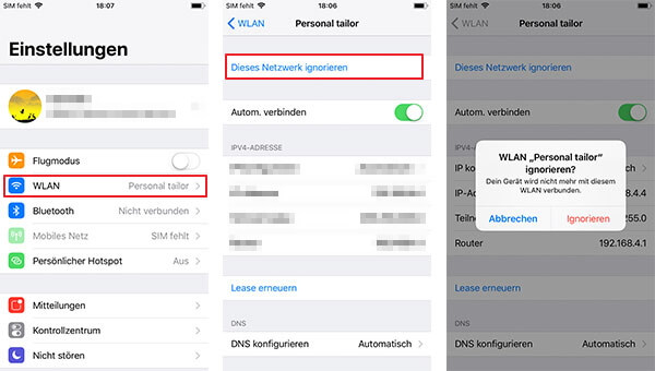 iPhone-Netzwerkverbindung überprüfen