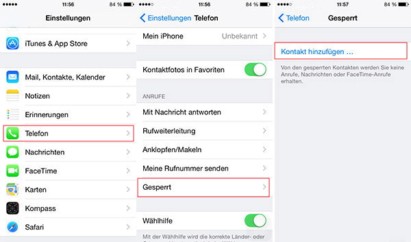 Anrufer auf iPhone blockieren