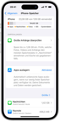 iPhone-Speicher freigeben