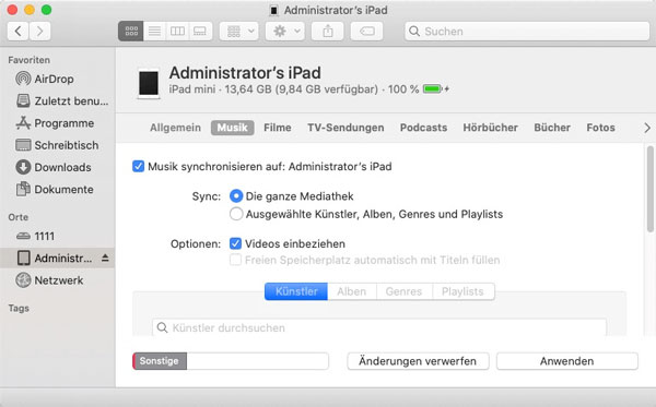 iPhone und iPad über Finder synchronisieren