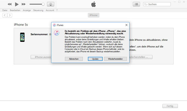 iPhone wiederherstellen mit iTunes
