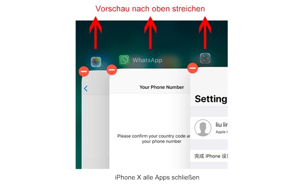 iPhone X alle Apps schließen